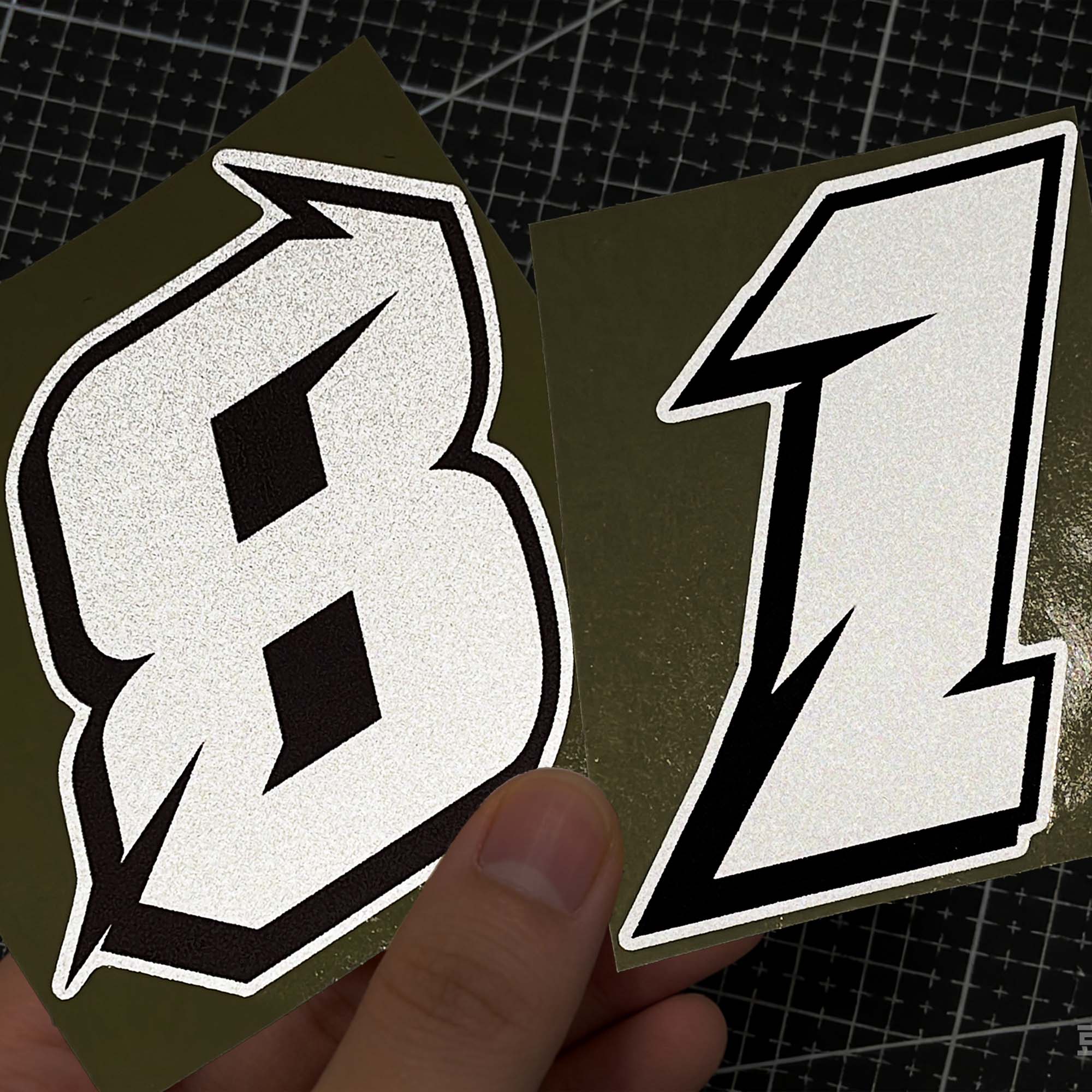Race Bib - 1PC Reflective Arabic Numerals 0-9 Silver