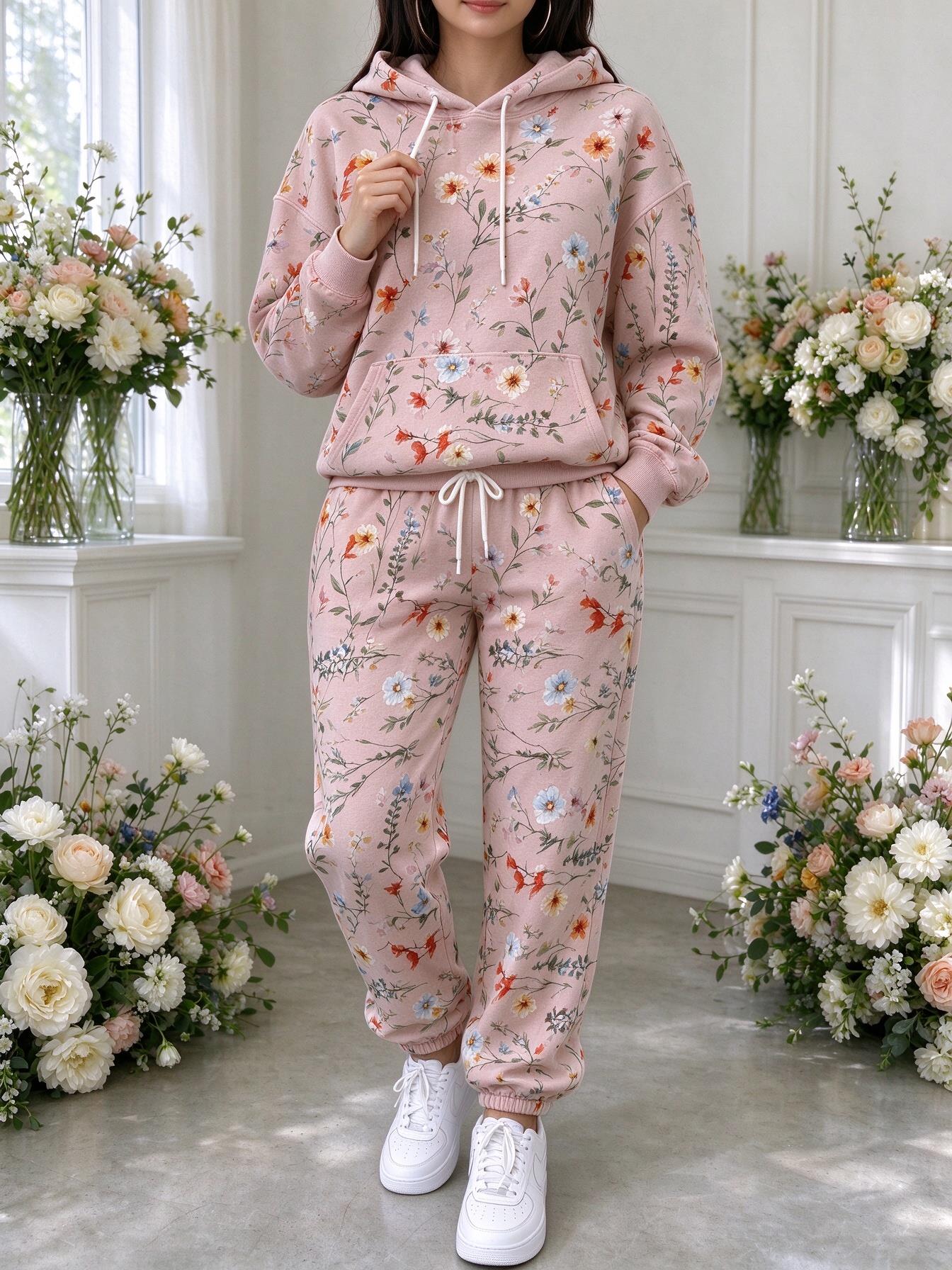 Women Wildflower Floral Hooded - огляд і ціна Joggers Pants