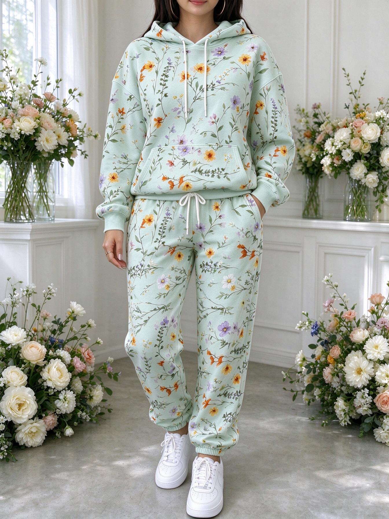 Women Wildflower Floral Hooded - огляд і ціна Joggers Pants