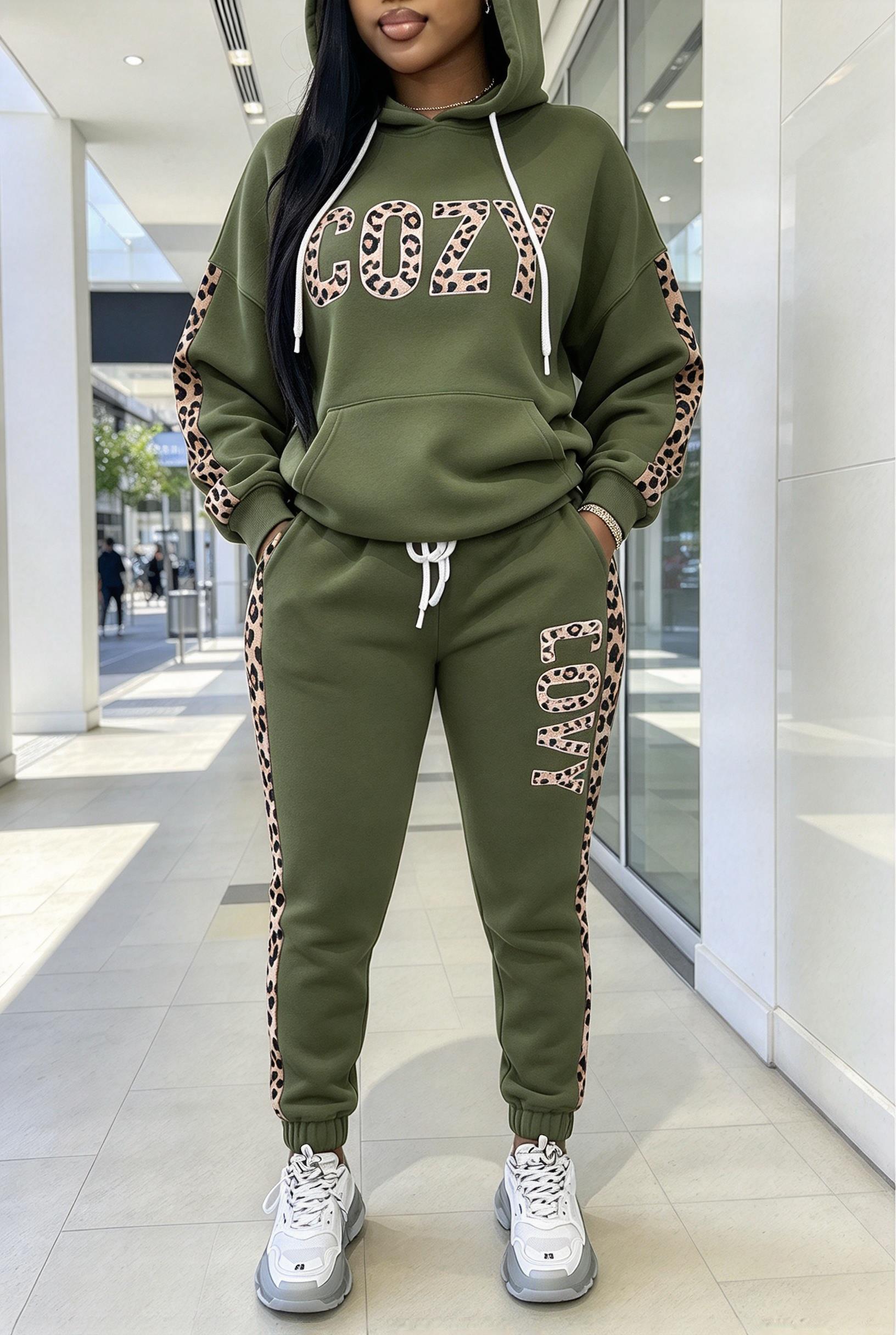 Women Letter Leopard Spliced H - огляд і ціна Joggers Pants
